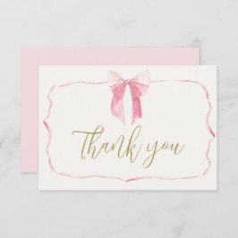 Roze Bow Baby shower Meisje Dank u Kaart