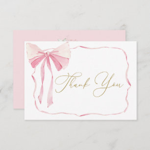 Roze Bow Baby shower Meisje Dank u Kaart