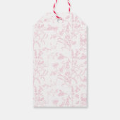 Roze Bow Baby shower Meisje Gift Label Cadeaulabel (Achterkant)