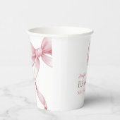 Roze Bow Baby shower Papieren Bekers (Rechts)