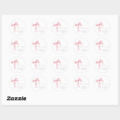 Roze Bow Baby shower Ronde Sticker Blush lint (Vel)