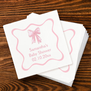 Roze Bow Baby shower Servet