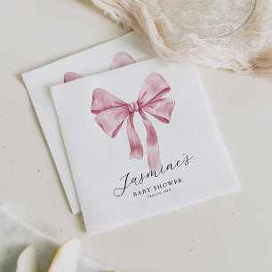 Roze Bow Baby shower Servet