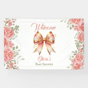 Roze Bow Baby shower Welkom Spandoek