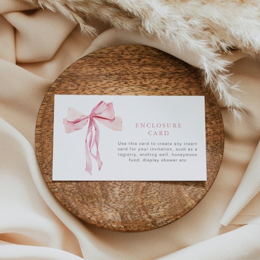 Roze Bow Behuizing Kaart Aangepaste invoegen Lint 