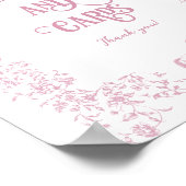 Roze Bow  Bloemen Baby shower Gift Poster (Hoek)