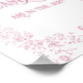 Roze Bow  Bloemen Baby shower Guess Game Poster (Hoek)