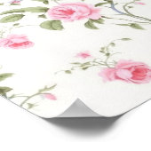 Roze Bow  Bloemen Baby shower Welkom Poster (Hoek)