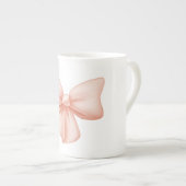 Roze Bow Bone China Mok (Voorkant rechts)