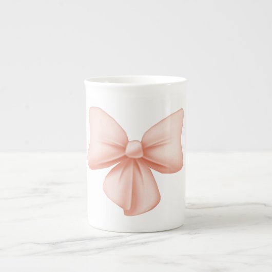 Roze Bow Bone China Mok (Voorkant)