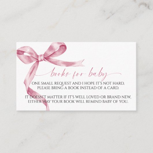 Roze Bow Book voor Baby Enclosure Kaart (Voorkant)