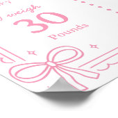 Roze Bow Cake Eerste jaar Foto Milestone Poster (Hoek)