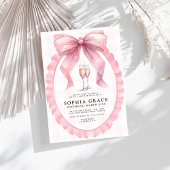 Roze Bow Chic Coquette Vrijgezellenfeest Kaart