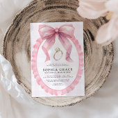 Roze Bow Chic Coquette Vrijgezellenfeest Kaart