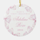 Roze Bow Coquette Baby Girl Ornament (Voorkant)