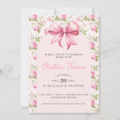 Roze Bow Coquette Baby shower Kaart (Voorkant)