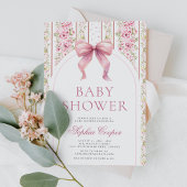 Roze Bow Coquette Baby shower Kaart