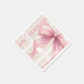 Roze Bow  Coquette Baby shower Servet (Hoek)