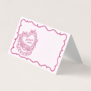 Roze Bow Coquette Cake Vrijgezellenfeest Place Car Kaart