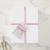 Roze Bow Coquette Eerste Verjaardag Cadeaulabel (Met Touw)