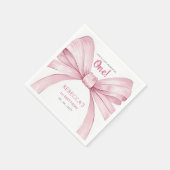 Roze Bow Coquette Eerste Verjaardag Servet (Hoek)
