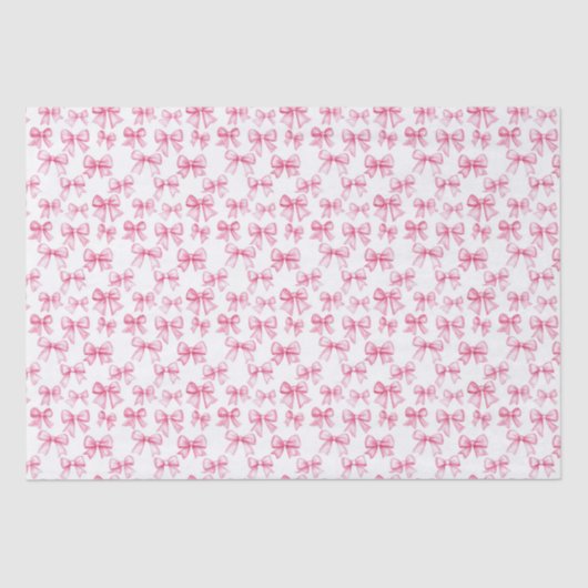 Roze Bow Coquette Esthetische Baby shower Verjaard Tissuepapier (Voorkant)