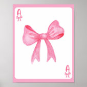 Roze Bow Coquette Esthetische Spelen Kaart Poster (Voorkant)