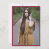 Roze Bow Coquette Foto Afstudeerfeest Kaart (Achterkant)