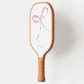 Roze Bow Coquette Gepersonaliseerde Pickleball Pad Paddle (Links)