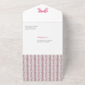 Roze Bow Coquette Love Shack Baby shower All In One Uitnodiging (Buitenkant)