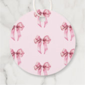 Roze Bow Coquette Meisje Verjaardag Bedankt Bedankjes Labels (Achterkant)