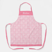 Roze Bow Coquette Moderne Girly gepersonaliseerde  Schort (Voorkant)