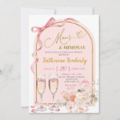 Roze Bow Coquette Moederdag Brunch Kaart (Voorkant)