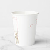 Roze Bow Coquette Peter het Konijn 1e Verjaardag Papieren Bekers (Links)