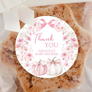 Roze Bow Coquette Pompoen Baby shower Sticker