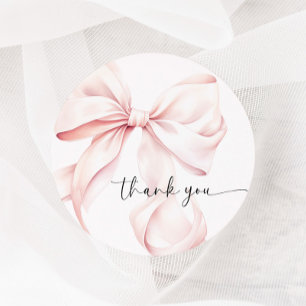 Roze Bow Coquette Ronde Sticker