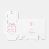 Roze Bow Crest dooptent Bedankdoosjes (Uitgevouwen)
