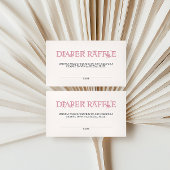 Roze Bow Diaper Raffle Baby shower Informatiekaartje