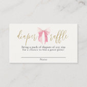 Roze Bow Diaper Raffle Enclosure Kaart (Voorkant)