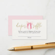 Roze Bow Diaper Raffle Enclosure Kaart