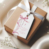 Roze Bow Doop Favoriet Gift Label Cadeaulabel