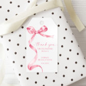 Roze Bow Douche Favoriet Gift Label Cadeaulabel