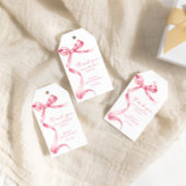 Roze Bow Douche Favoriet Gift Label Cadeaulabel