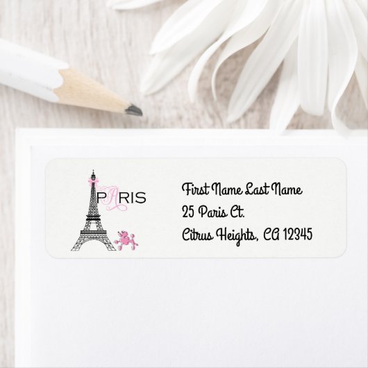 Roze Bow Eiffel Tower Paris Frankrijk Podle Chic Etiket (Insitu)