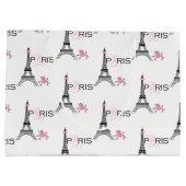 Roze Bow Eiffel Tower Paris Frankrijk Podle Chic Groot Cadeauzakje (Achterkant)