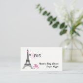 Roze Bow Eiffeltoren Parijs Frankrijk Luier Raffle Informatiekaartje (Staand voorkant)