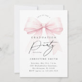 Roze Bow Foto Afstudeerfeest Kaart (Voorkant)