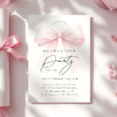 Roze Bow Foto Afstudeerfeest Kaart