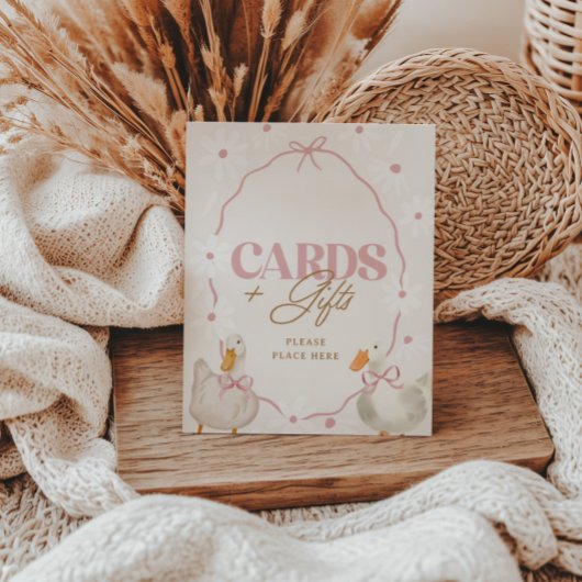 Roze Bow Gekke Gans Coquette Kaarten & Geschenken  Poster