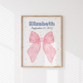 Roze Bow Gepersonaliseerde Aangepaste Naam Poster Perfect Poster